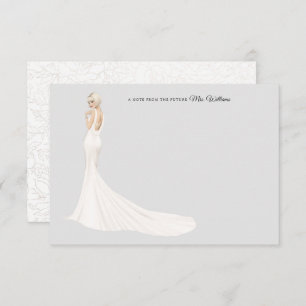 Bride in Gown Bridal Shower Thank You Card