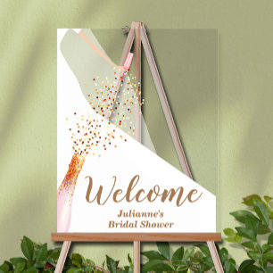 Bride in Gown Bridal Shower Welcome Acrylic Sign