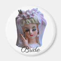 Bride in Pink Head Vase Doll Manicure Wedding Day