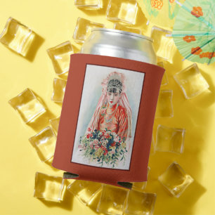 Bride in Red at Chinese Wedding in Shanghai Can Cooler