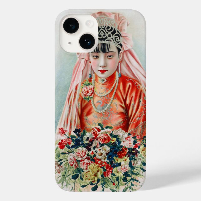Bride in Red at Chinese Wedding in Shanghai Case-Mate iPhone Case (Back)