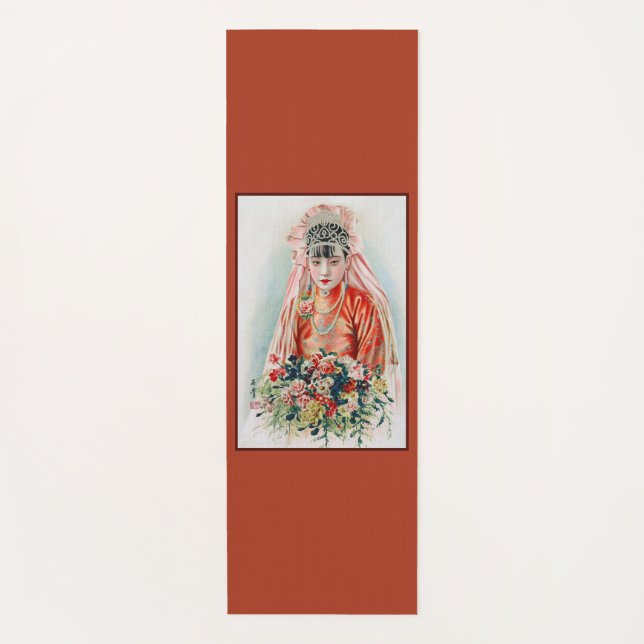 Bride in Red at Chinese Wedding in Shanghai Yoga Mat (Front)