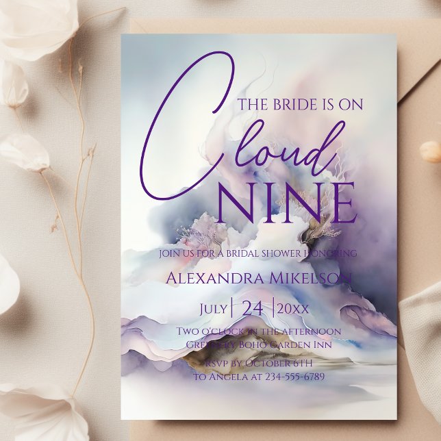 Bride Is On Cloud Nine Bachelorette Weekend Party Invitation (Creator Uploaded)