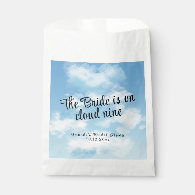 Bride Is On Cloud Nine Bridal Shower Favour Bags (Front)
