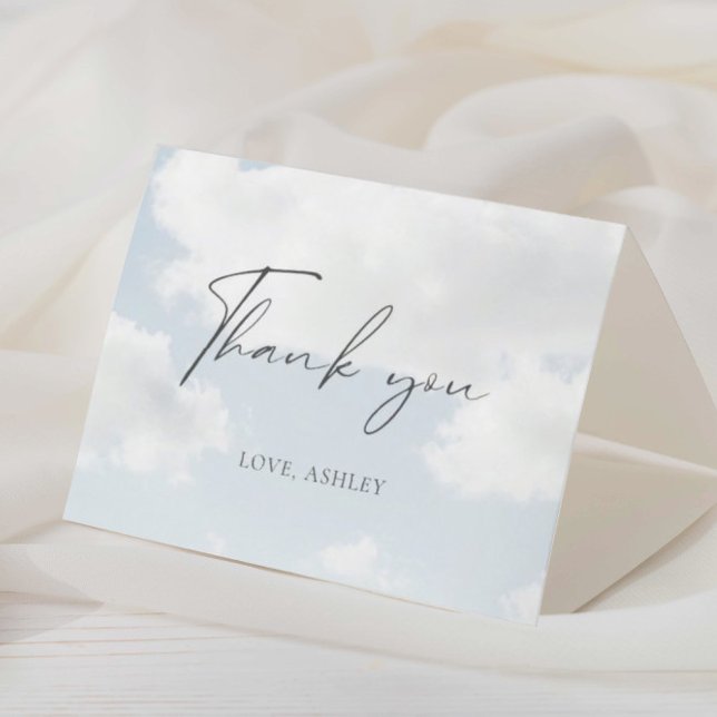 Bride Is On Cloud Nine Bridal Shower Folded Thank You Card (Creator Uploaded)
