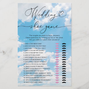 Bride Is On Cloud Nine Wedding Shoe Game Card