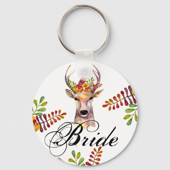 Bride Key Chain boho deer Buck Head Browning Bohem (Front)