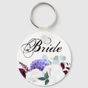 Bride Key Chain Lavender Hibiscus on White