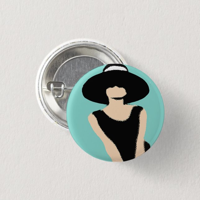 BRIDE & Lady And Hat Bridal Shower Party Favour 3 Cm Round Badge (Front & Back)