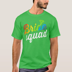 Bride LGBT Rainbow Flag Lesbian Bachelorette Party T-Shirt