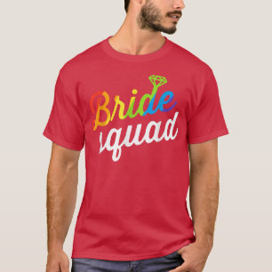 Bride LGBT Rainbow Flag Lesbian Bachelorette Party T-Shirt