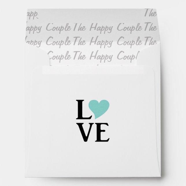 BRIDE Love The Happy Couple Bridal Shower Party Envelope (Back (Bottom))