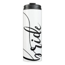 Bride Minimalist Black White Thermal Tumbler