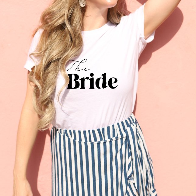 Bride Modern Retro Bachelorette Party White Shirt (Creator Uploaded)