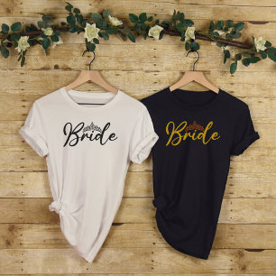 Bride-Modern Simple Editable Bachelorette Party T-Shirt
