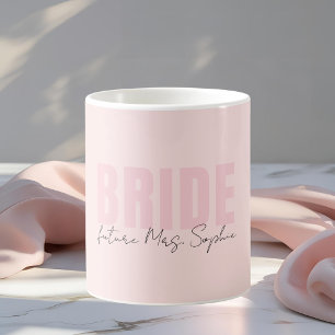 Bride Mug Personalised Future Mrs. Name in Blush