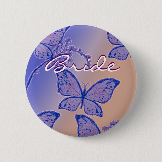 Bride name button - customisable wedding badges (Front)