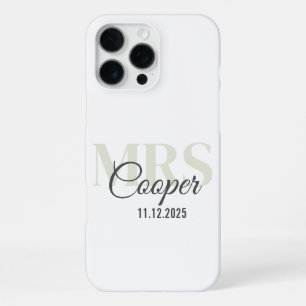 Bride Name With Wedding Date White Colour Text iPhone 16 Pro Max Case