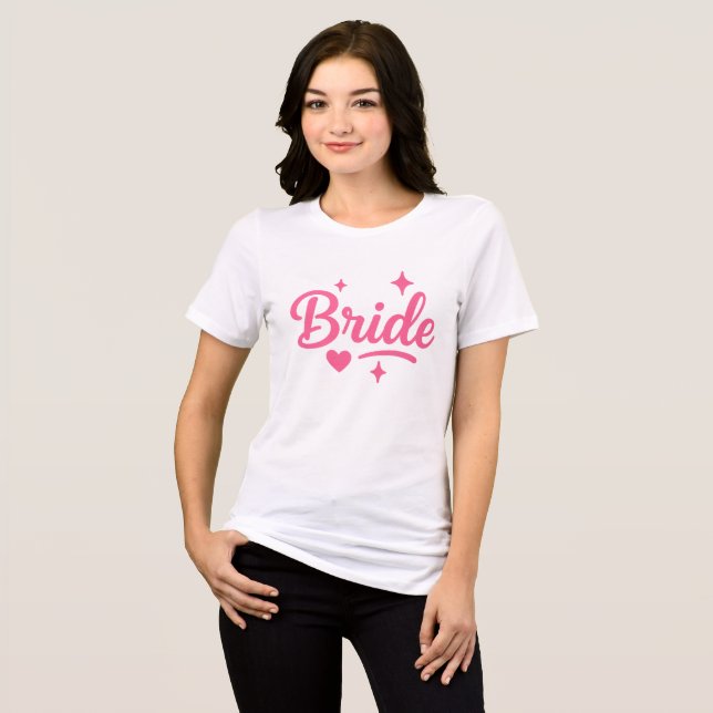 Bride Neon Pink Script Tri-Blend Shirt (Front Full)