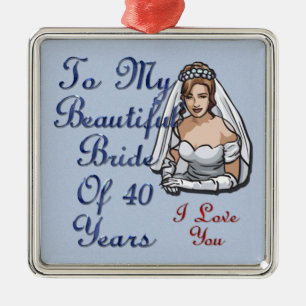 Bride Of 40 Years Metal Tree Decoration