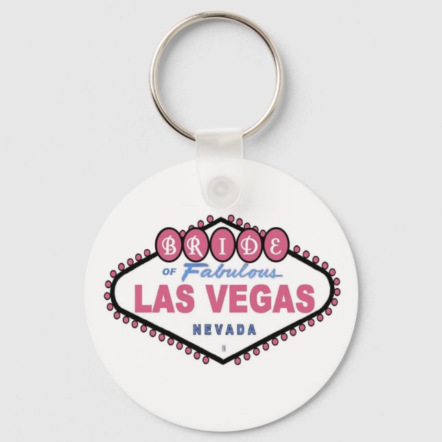 BRIDE of Fabulous Las Vegas Pink Keychain (Front)