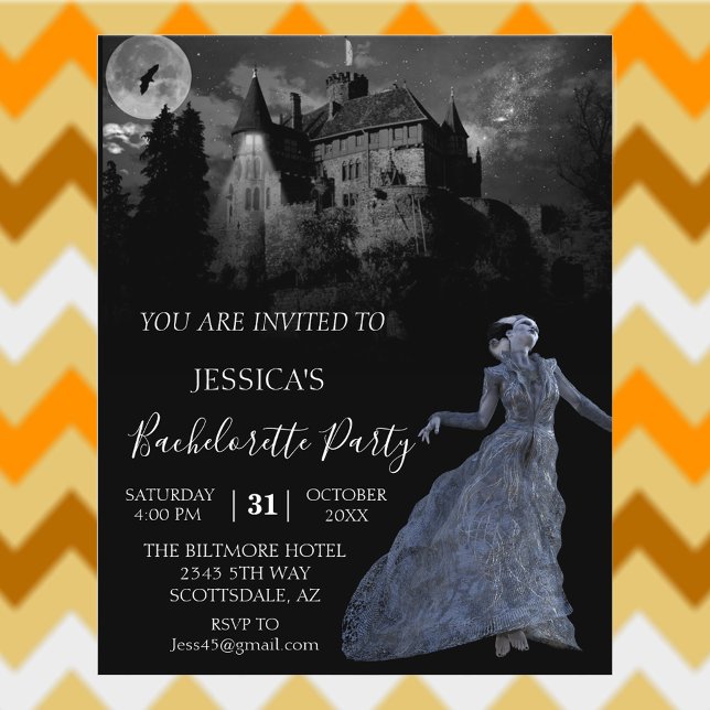 Bride of Frankenstein Bachelorette Halloween  Invi Flyer (Creator Uploaded)