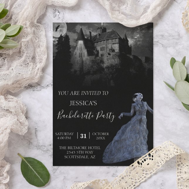 Bride of Frankenstein Bachelorette Halloween  Invitation (Creator Uploaded)