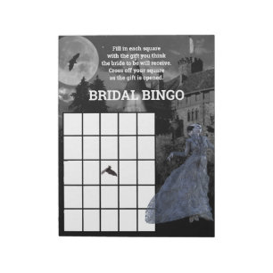 Bride of Frankenstein Bingo Bridal Halloween  Notepad