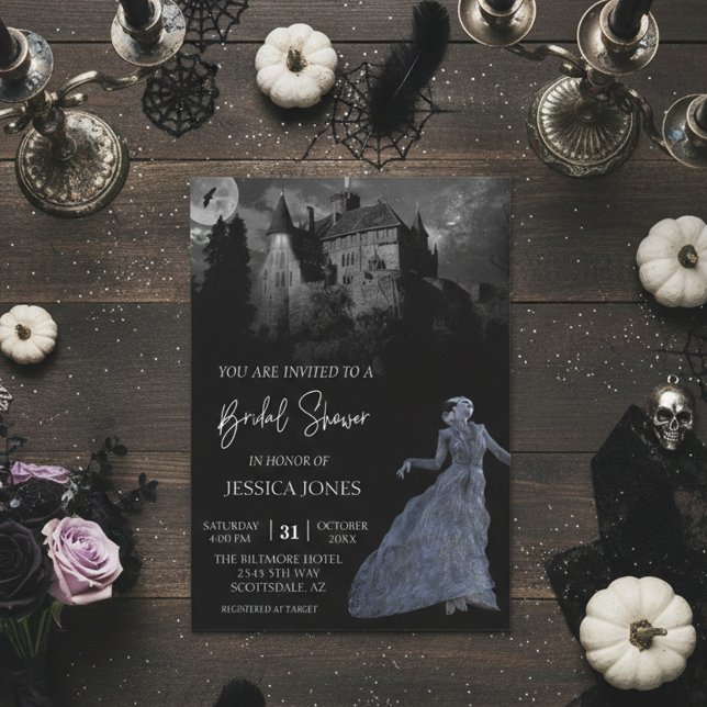 Bride of Frankenstein Bridal Shower Halloween Invitation (Creator Uploaded)