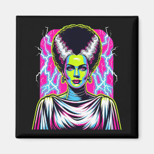 Bride Of Frankenstein Bride Vibrant Clic Halloween Magnet