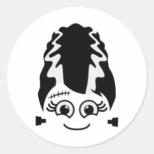 Bride Of Frankenstein Cute Monster Halloween Costu Classic Round Sticker