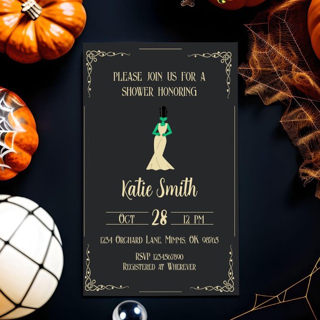 Bride of Frankenstein Halloween Bridal Invitation (Creator Uploaded)