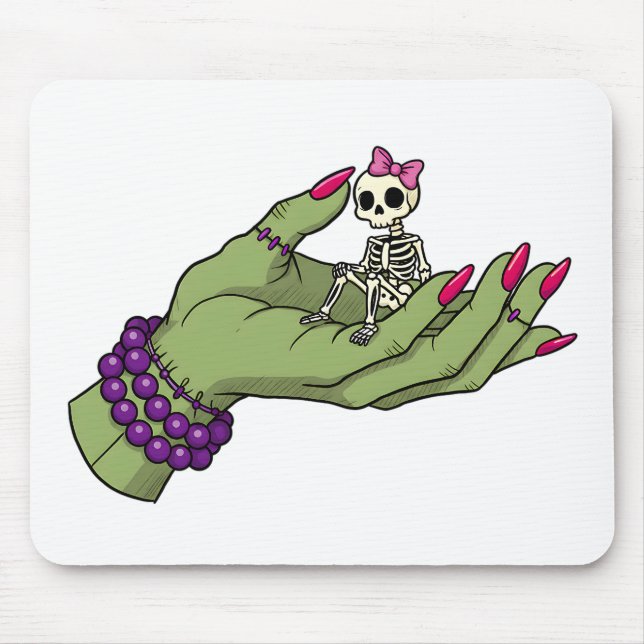 Bride of Frankenstein Hand with Skeleton Bow | Got Mouse Pad (Front)