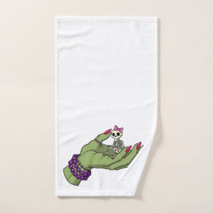 Bride of Frankenstein Hand with Skeleton Bow   Got Towel