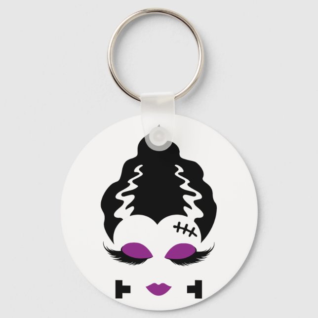Bride Of Frankenstein Monster Halloween Costume 4  Key Ring (Front)