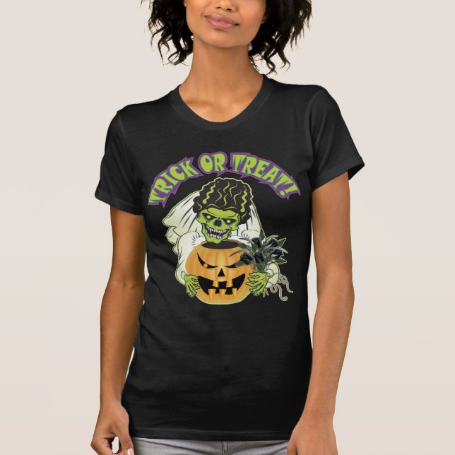 Bride of Frankenstein Skull T-Shirt (Front)