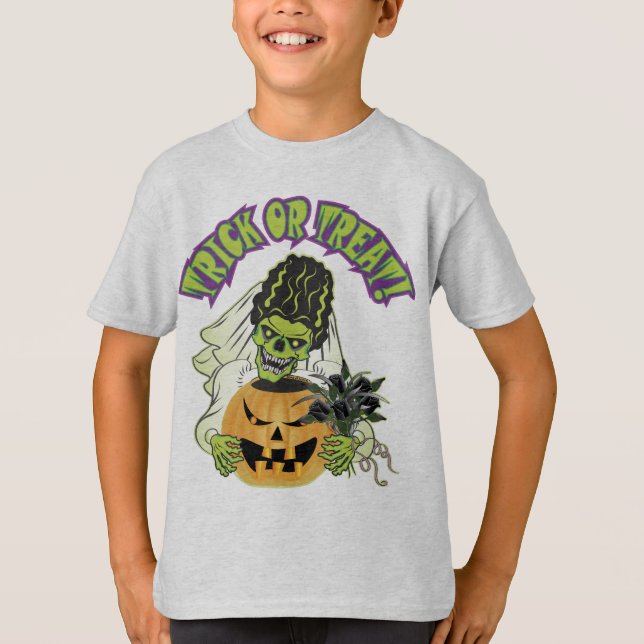 Bride of Frankenstein Skull T-Shirt (Front)