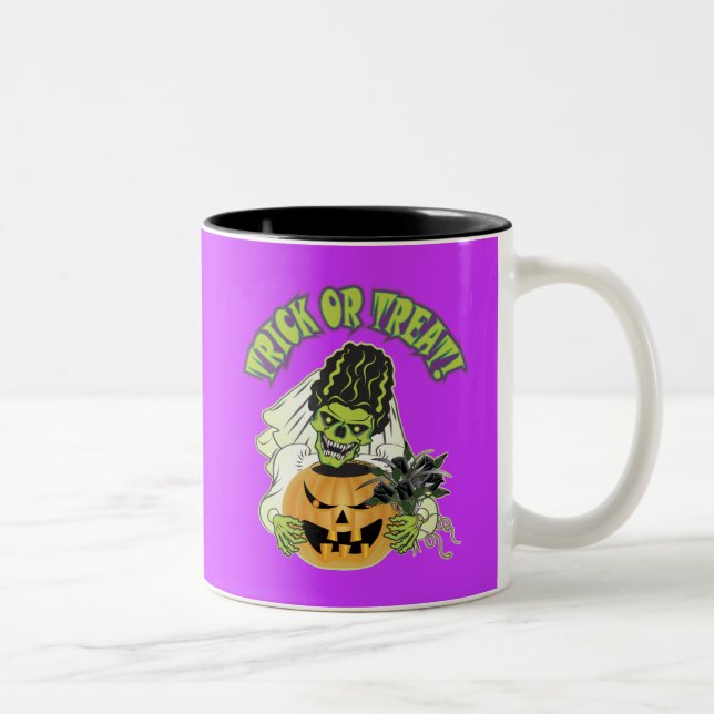 Bride of Frankenstein Skull Two-Tone Coffee Mug (Right)