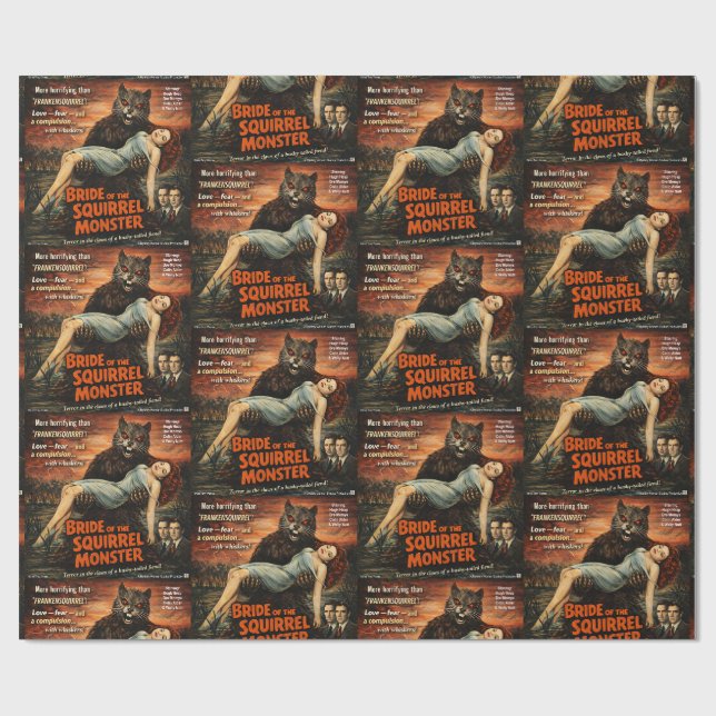 Bride of the Squirrel Monster Parody Wrapping Paper (Flat)