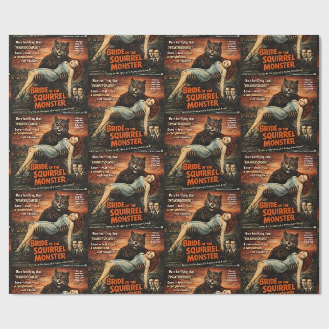 Bride of the Squirrel Monster Parody Wrapping Paper (Flat)