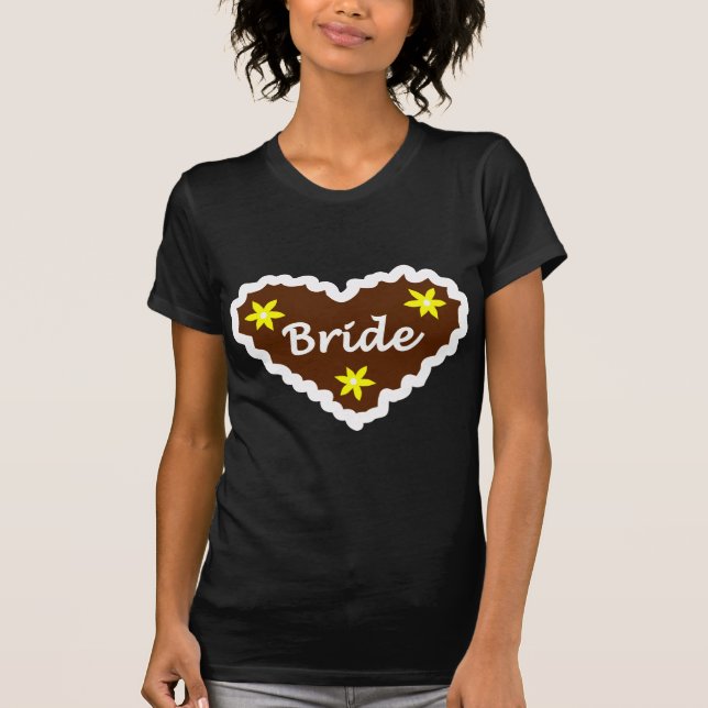 Bride Oktoberfest Heart Design T-Shirt (Front)