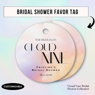 Bride on cloud 9 Colourful Pastel Bridal Shower  Favour Tags