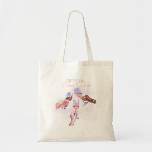 Bride on Cloud Wine | Funny Bridal Party Design Tote Bag (Front)
