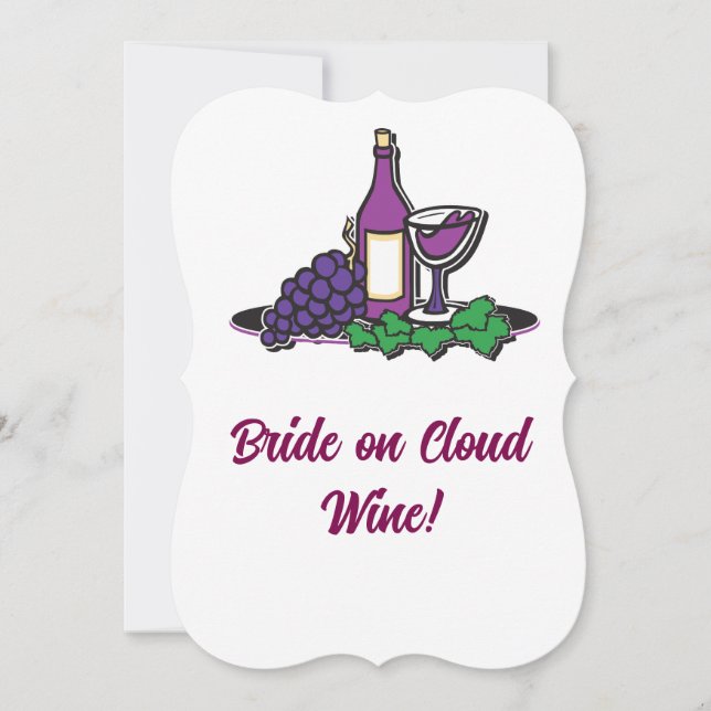 Bride on Cloud Wine! Thank You Card (Front)