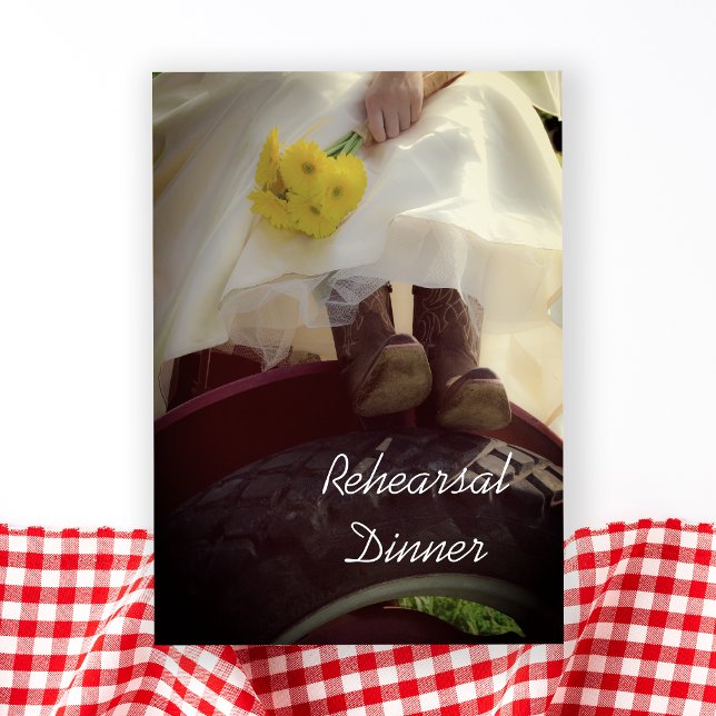 Bride on Tractor Farm Wedding Rehearsal Dinner Invitation (Creator Uploaded)