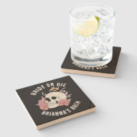 Bride or die black retro skull bachelorette favour