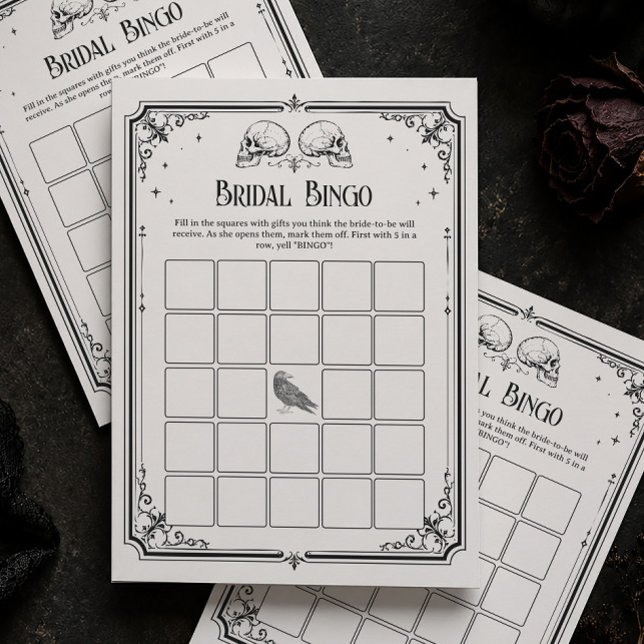 Bride or Die Goth Bridal Shower Bingo Game Card (Creator Uploaded)