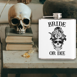 Bride or Die Gothic Bachelorette Party Customised Hip Flask