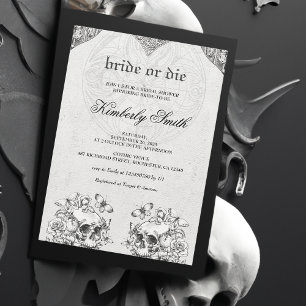 Bride or Die Gothic Bridal Shower Invitation