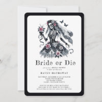 Bride or Die Gothic Floral Skeleton Bridal Shower 